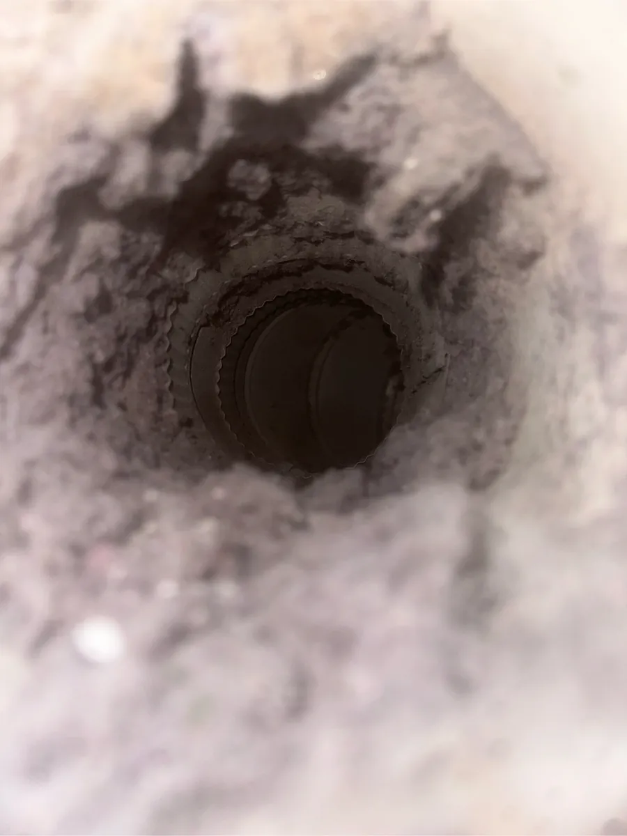 Dryer vent packed with lint